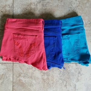 Bundle of 3 pairs Hollister colored denim
